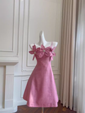 Unique A line Straps Pink Homecoming Dress 18th Birthday Outfit HZ1024