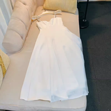 Simple A line Straps White Homecoming Dress 21st Birthday Outfit HZ1024