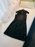 Modest A Line Scoop Black Homecoming Dress 21st Birthday Outfit HZ1024