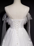 Vintage A line Straps White Tulle Homecoming Dress 18th Birthday Outfits HZ1024