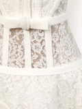 Unique A line Strapless Lace Tulle Homecoming Dress 18th Birthday Outfits HZ1024