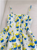 Simple A line Spaghetti Straps Satin Floral Prom Dress HZ1024