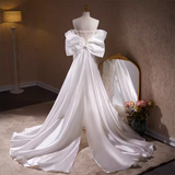 Luxury Mermaid Sweetheart Tulle Sequin White Wedding Dresses With Removable Bownot HZ1024
