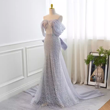 Sparkly Mermaid Blue Sequin Long Prom Dress HZ1024