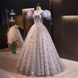 Vintage Ball Gown Sequin Blue Sweet 16 Dresses HZ1024