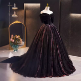 Vintage Ball Gown Tulle Black Sweet 16 Dresses HZ1024