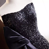Luxury Mermaid Strapless Long Sequin Black Prom Dress HZ1024