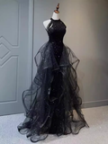 Sparkly Mermaid Sequin Black Long Prom Dress HZ1024