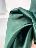 Sexy Mermaid Sleeveless Green Satin Long Prom Dress HZ1024