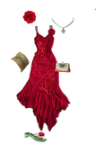 Sexy Sheath Asymmetric Spaghetti Straps Chiffon Sleeveless Burgundy Prom Dresses Evening Gowns HZ1024