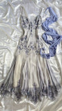 Classic A line Spaghetti Straps Long Chiffon Prom Dresses With Beads HZ1024